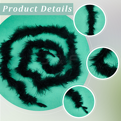 Turkey Feather Ornament Accessories AJEW-WH20018-91B-1