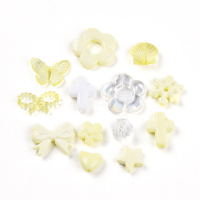 Transparent & Opaque Acrylic Beads TACR-T028-26B-1