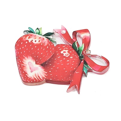 Valentine's Day Opaque Printed Acrylic Pendants OACR-A045-06C-1