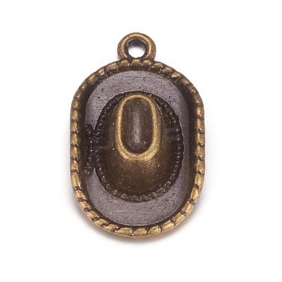 Tibetan Style Alloy Hat Pendants TIBEP-1023-AB-FF-1