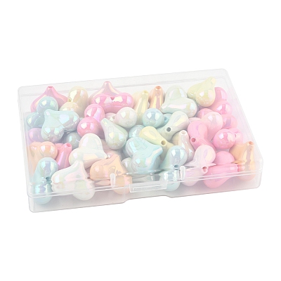 40Pcs UV Plating Opaque Acrylic Beads OACR-FS0002-20-1