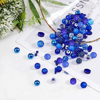 18 Style Blue Glass Beads GLAA-PH0007-08-1