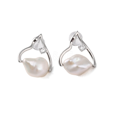 925 Sterling Silver Studs Earring EJEW-H002-01P-1