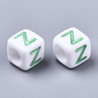 Opaque White Acrylic Beads SACR-R252-02-1
