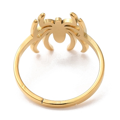 Ion Plating(IP) 304 Stainless Steel Spider Adjustable Ring for Women RJEW-M149-06G-1