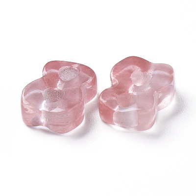 2-Hole Synthetic Cherry Quartz Glass Buttons G-L553-59-1
