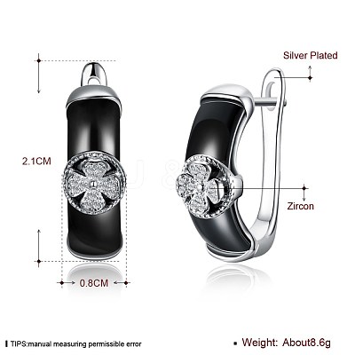 Trendy Sterling Silver Hoop Earrings EJEW-BB30032-1
