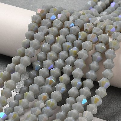 Opaque Solid Color Imitation Jade Glass Beads Strands GLAA-F029-P4mm-D14-1