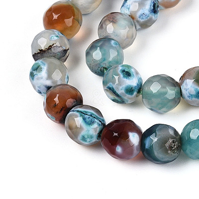 Dyed & Heated Natural Fire Crackle Agate Beads Strands G-N359-01A-04-1