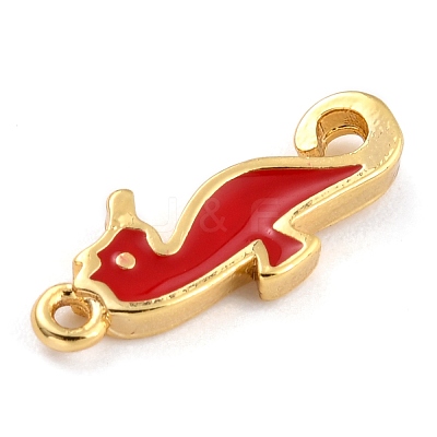Golden Brass Enamel Pendants KK-P197-19C-G-1