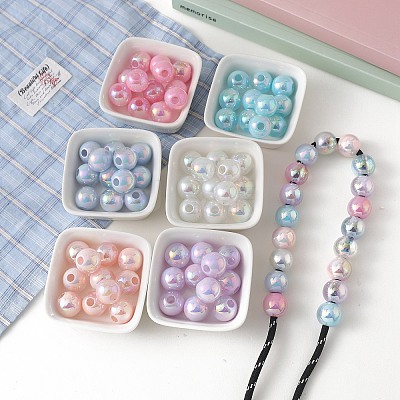 Transparent UV Plating Acrylic Beads OACR-I015-37-1