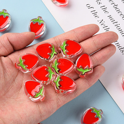 Transparent Enamel Acrylic Beads X-TACR-S155-003F-1