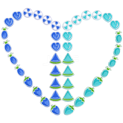 40Pcs 10 Style Transparent Enamel Acrylic Beads TACR-SC0001-09A-1