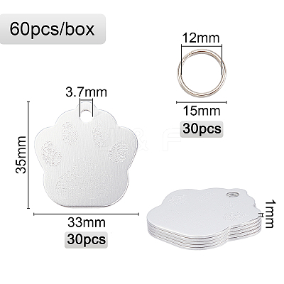 60Pcs 2 Style Aluminum Alloy Pendants ALUM-BC0001-63A-1