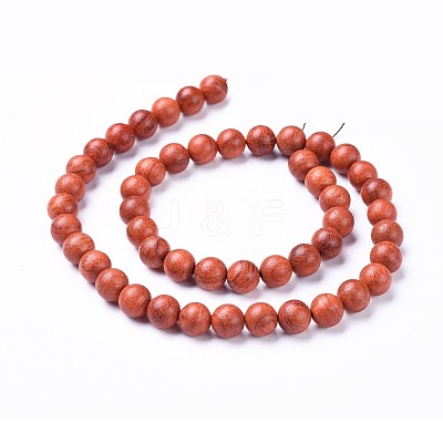 Natural Wood Beads Strands WOOD-F008-01-C-1