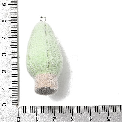 Flocky Opaque Resin Pendants LS-RESI-F062-02B-1