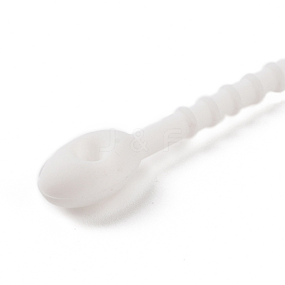 Oval Shape Silicone Cable Zip Ties X-AJEW-C034-03-1