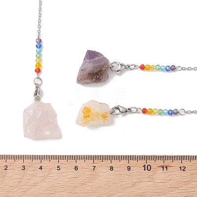 Raw Rough Natural Gemstone Dowsing Pendulums PALLOY-JF05237-1