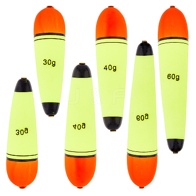 6Pcs 3 Styles EVA Fishing Foam Float Fishing Rig Float AJEW-HY0001-67-1