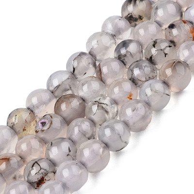 Round Natural Dragon Veins Agate Beads Strands G-S124-4mm-1