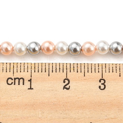 Electroplated Shell Pearl Beads Strands SHEL-F008-03A-04-1