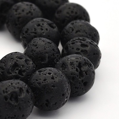 Natural Lava Rock Round Bead Strands X-G-M169-8mm-03B-1