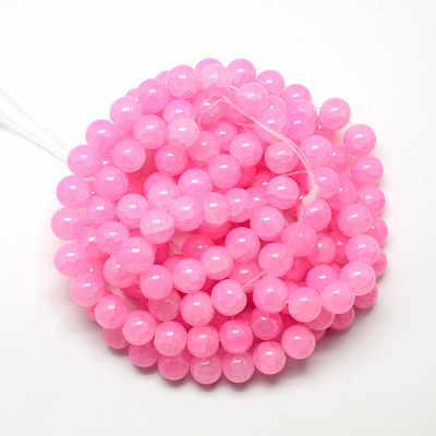 Baking Paint Crackle Glass Beads Strands X-DGLA-Q023-8mm-YS6-1