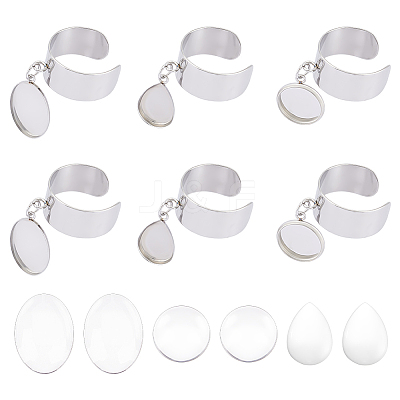 DIY Blank Charm Cuff Ring Making Kit RJEW-AB00006-1