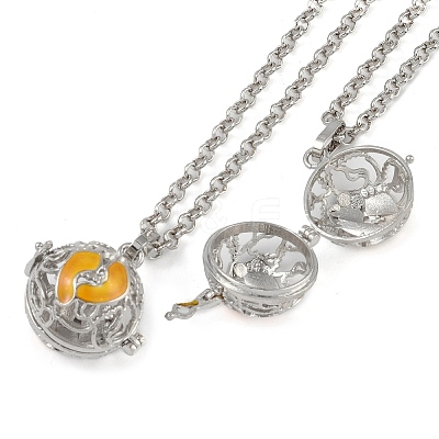 Brass Enamel Pendant Necklaces NJEW-G089-07P-02-1