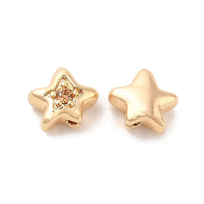 Brass Cubic Zirconia Beads KK-Q773-01G-05-1
