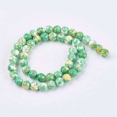 Synthetic Ocean White Jade Beads Strands G-L019-8mm-M-1