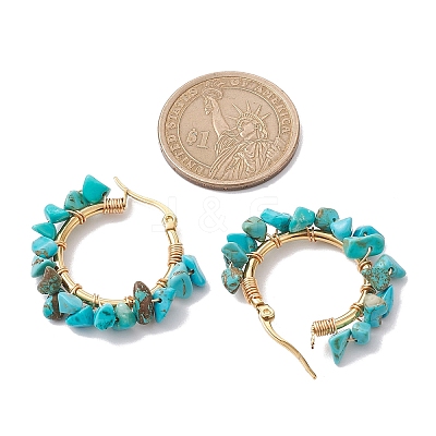 Natural Dyed Howlite Hoop Earring EJEW-JE05709-04-1