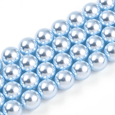 Baking Paint Pearlized Glass Pearl Bead Strands HY-N002-8mm-A05-1