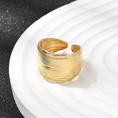 5Pcs 304 Stainless Steel Open Cuff Rings for Women RJEW-K313-08G-1
