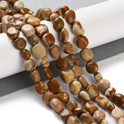 Natural Picture Jasper Beads Strands G-P497-01C-25-1