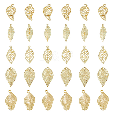 50Pcs 5 Styles Rack Plating Alloy Pendants FIND-DC0002-89-1