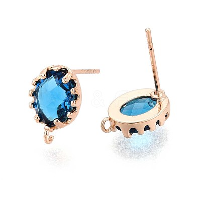 Brass Stud Earring Findings KK-S365-004B-1