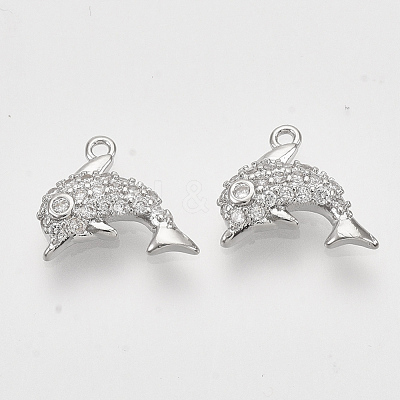 Brass Micro Pave Cubic Zirconia Charms KK-T048-041P-NF-1