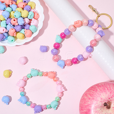 180Pcs Opaque Acrylic Beads TACR-SC0002-71-1