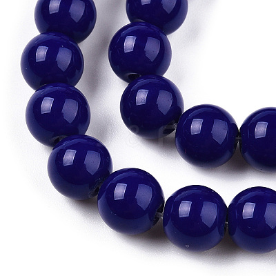 Opaque Solid Color Glass Beads Strands LS-GLAA-T032-P8mm-03-1