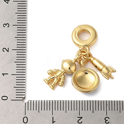 Rack Plating Brass Blue Enamel European Dangle Charms KK-P279-31G-1