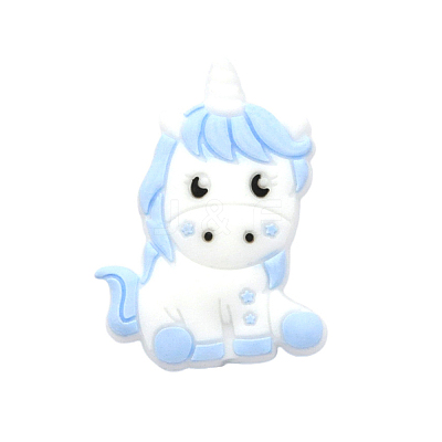 Unicorn Food Grade Eco-Friendly Silicone Beads LS-SIL-WH0010-23C-1
