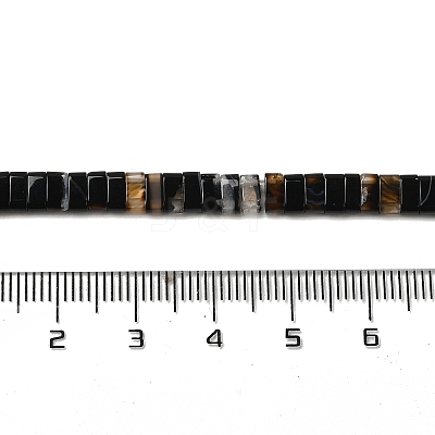 Natural Dyed & Heated Black Banded Agate/Striped Agate Beads Strands G-Z045-A12-01-1