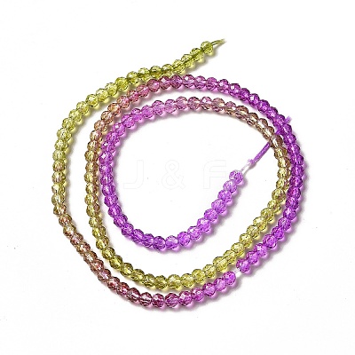 Transparent Gradient Color Glass Beads Strands X1-GLAA-H021-01B-03-1