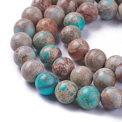 Natural Imperial Jasper Beads Strands G-I122-8mm-12-1