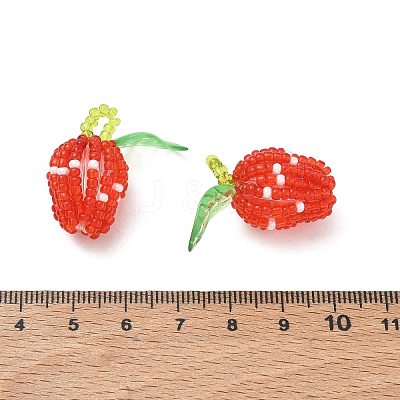 Glass Seed Beaded & Acrylic Pendants GL-CBA84C5-01-1
