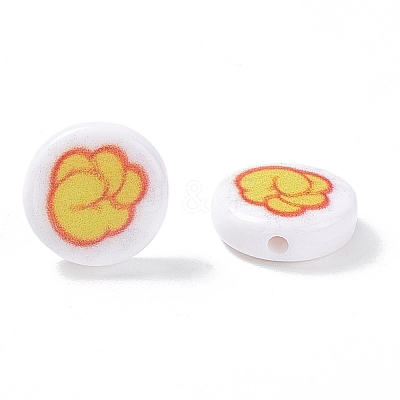 Opaque Printed Acrylic Beads SACR-F004-01A-1