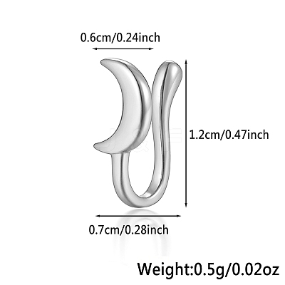 S925 Silver Heart Crown Cross Moon Nose Clip Fashion Jewelry VW3837-15-1