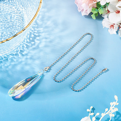 1Pc Glass Ceiling Fan Pull Chain Extenders HJEW-TADJ0001-05C-1