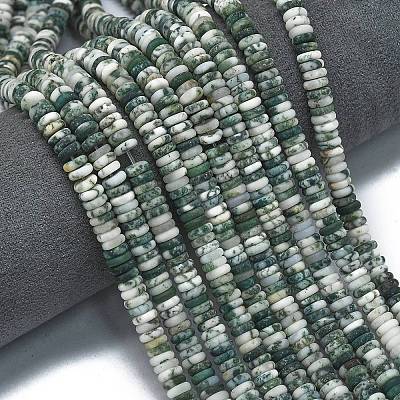 Frosted Natural Tree Agate Beads Strands G-K389-C15-01-1